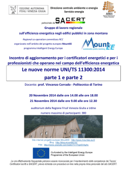 Incontro LE NUOVE NORME UNI TS 11300