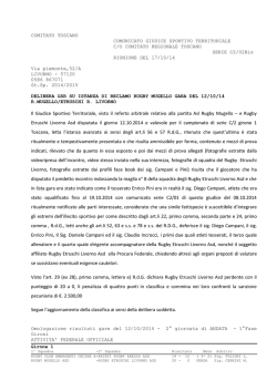 Il Giudice Sportivo Territoriale, visto il referto arbitrale relativo alla
