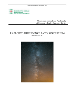 Rapporto Dipendenze Patologiche 2014