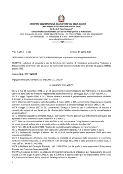 Determina a contrarre servizio di assicurazione alunni RCT, RCO