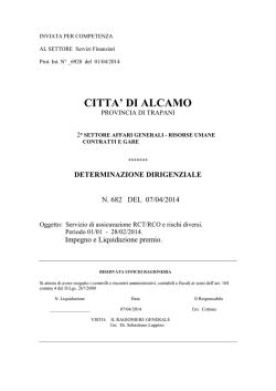 IL DIRIGENTE DI SETTORE