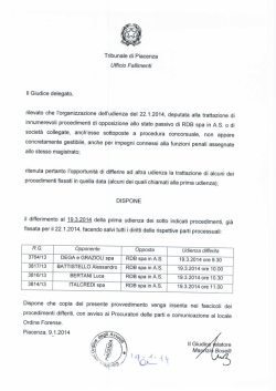 Tribunale di Piacenza - Ordine degli Avvocati di PIACENZA