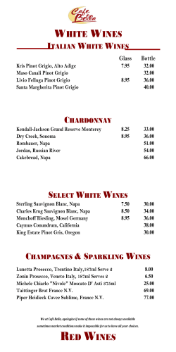 WHITE WINES RED WINES