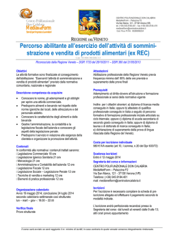 edizione straordinaria corso ex rec in partenza il 15 dicembre 2014