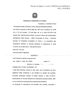 Decreto n. 2298 del 26 settembre 2014