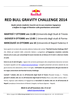 red bull gravity challenge 2014 - Università degli Studi di Parma