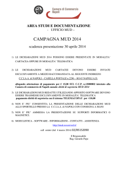 Avviso campagna MUD 2014 - Camera di Commercio di Napoli