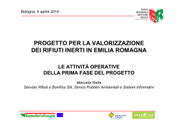 attività operative prima fase - Ambiente - Regione Emilia