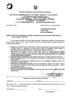ISTITUTO COMPRENSIVO VITTORIO VENETO I “DA PONTE”