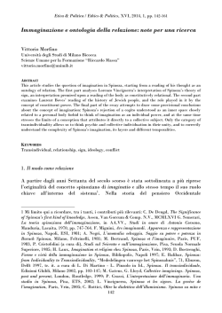 Immaginazione e ontologia della relazione: note per una ricerca