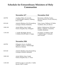 Download Eucharistic Minister Schedule &ndash; Winter 2014
