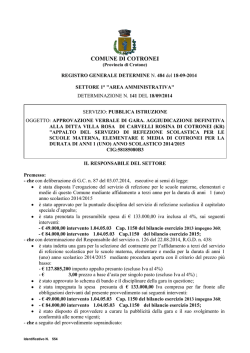 Determina Aggiudicazione mensa Scolastica