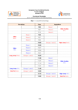 Timetable - European Athletics