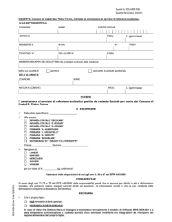 Richiesta ammissione refezione