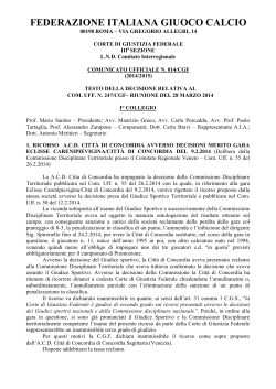 Leggi il comunicato in pdf - Federazione Italiana Giuoco Calcio