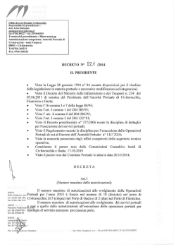 Decreto 221 del 2014 - Porto di Civitavecchia