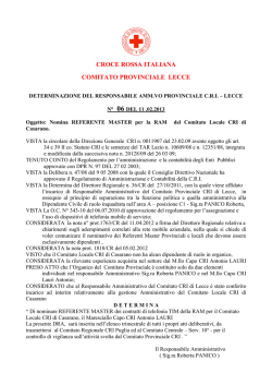 DRA N&deg; 6 NOMINA REFERENTE MASTER PER LA RAM DEL