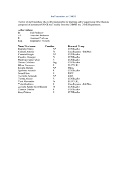 Staff members at UNIGE The list of staff members who will be