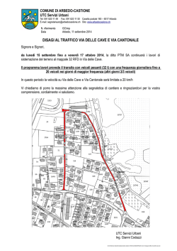 disagi al traffico via delle cave e via cantonale