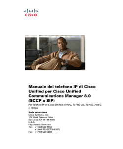 Guida rapida e Manuale del telefono IP di Cisco Unified 7975G