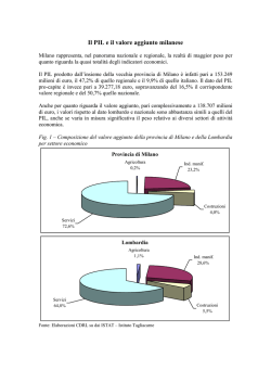 Il PIL e il valore aggiunto milanese