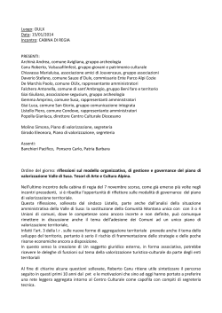 Verbale cabina di Regia del 15/01/2014