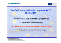 Italia-Slovenia - Cooperazione Territoriale Europea