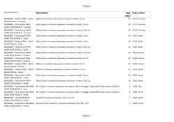 Foglio1 Pagina 1 Descrizione Qua ntita Peso Colore