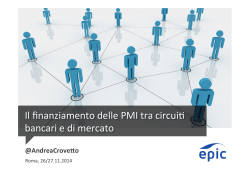 Il finanziamento delle PMI tra circui bancari e di mercato