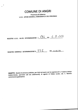 Determina n.997 Bando concorso pubblico n.4