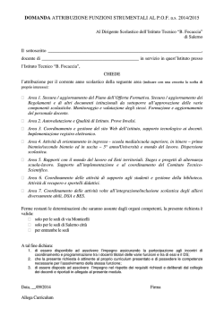 DOMANDA ATTRIBUZIONE FUNZIONI STRUMENTALI AL P.O.F.