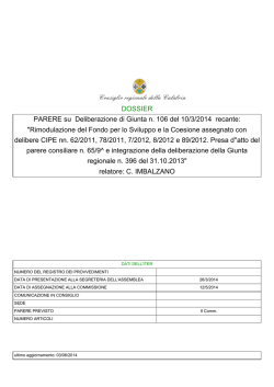 Dossier - Consiglio regionale della Calabria