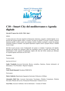 C10 – Smart City del mediterraneo e Agenda digitale
