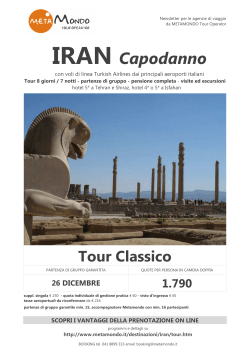 Iran Tour Classico di 8 giorni/7 notti con partenza il 26 dicembre