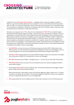 Curriculum completo in PDF - Pugliarch 2014 – Crossing architecture