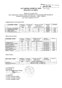 graduatoria provvisioria - Accademia di Belle Arti