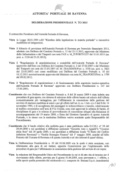 DP 70/2013 - Autorit&agrave; portuale di Ravenna