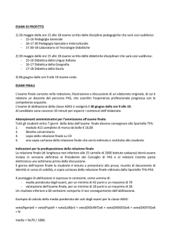 Indicazioni per gli esami