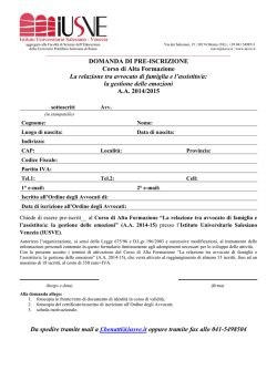 DOMANDA DI PRE-ISCRIZIONE Corso di Alta