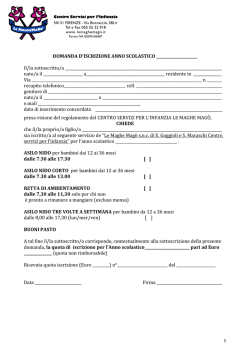 DOMANDA DI PRE&ndash;ISCRIZIONE AL CENTRO