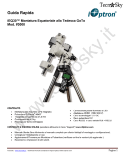 Guida Rapida iEQ30&trade; Montatura Equatoriale alla
