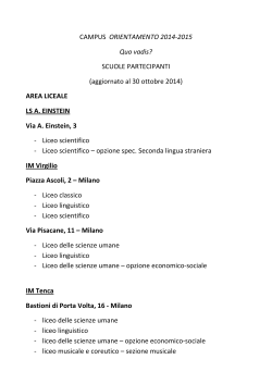 Scuole partecipanti al Campus