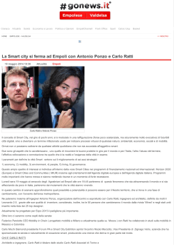 La Smart city si ferma ad Empoli con Antonio Ponzo e Carlo Ratti