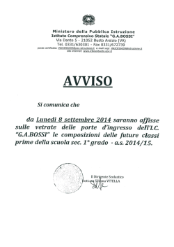 AVVISO esposizione classi 14-15 - IC BOSSI
