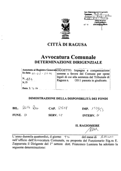 DETERMINAZIONE DIRIGENZIALE