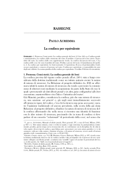 RASSEGNE La confisca per equivalente