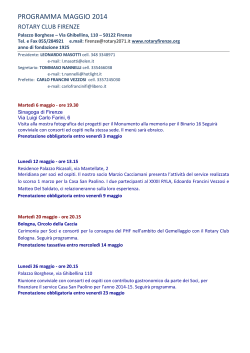 PROGRAMMA MAGGIO 2014 - Rotary Club Firenze