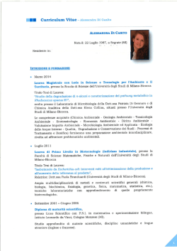 Curriculum Vitae - Alessandra Dl Canito