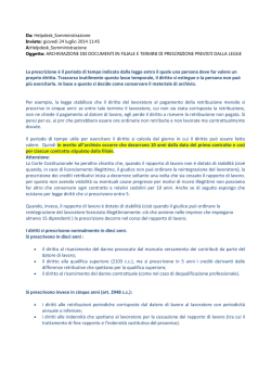 ARCHIVIAZIONE DEI DOCUMENTI IN FILIALE E