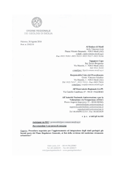 Diffida ORGS - Procedura Negoziata PRG, Geologo
